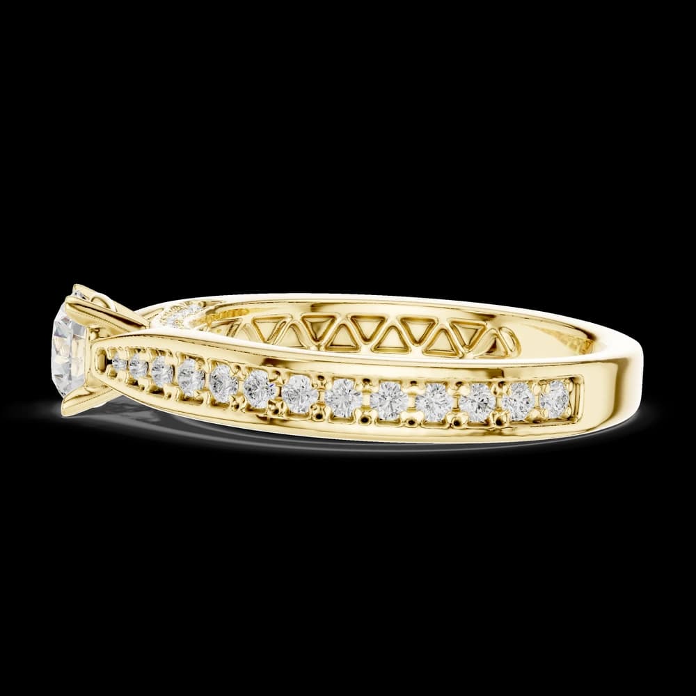 Round Tapered Pavé Lab Grown Diamond Ring - Image 6 Round Tapered Pavé Lab Grown Diamond Ring, view 6 of 6