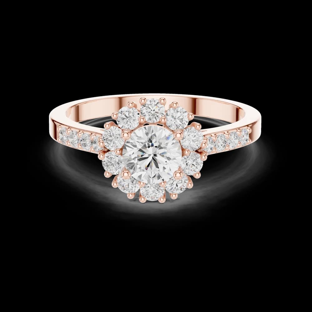 Floral Halo Pavé Lab Grown Diamond Ring - Image 1 Floral Halo Pavé Lab Grown Diamond Ring, view 1 of 6