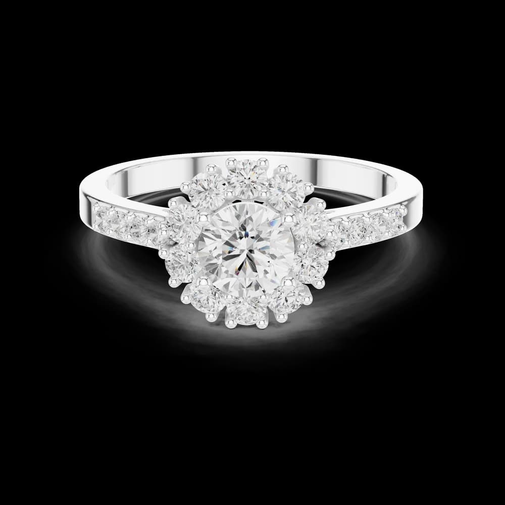 Floral Halo Pavé Lab Grown Diamond Ring - Image 2 Floral Halo Pavé Lab Grown Diamond Ring, view 2 of 6