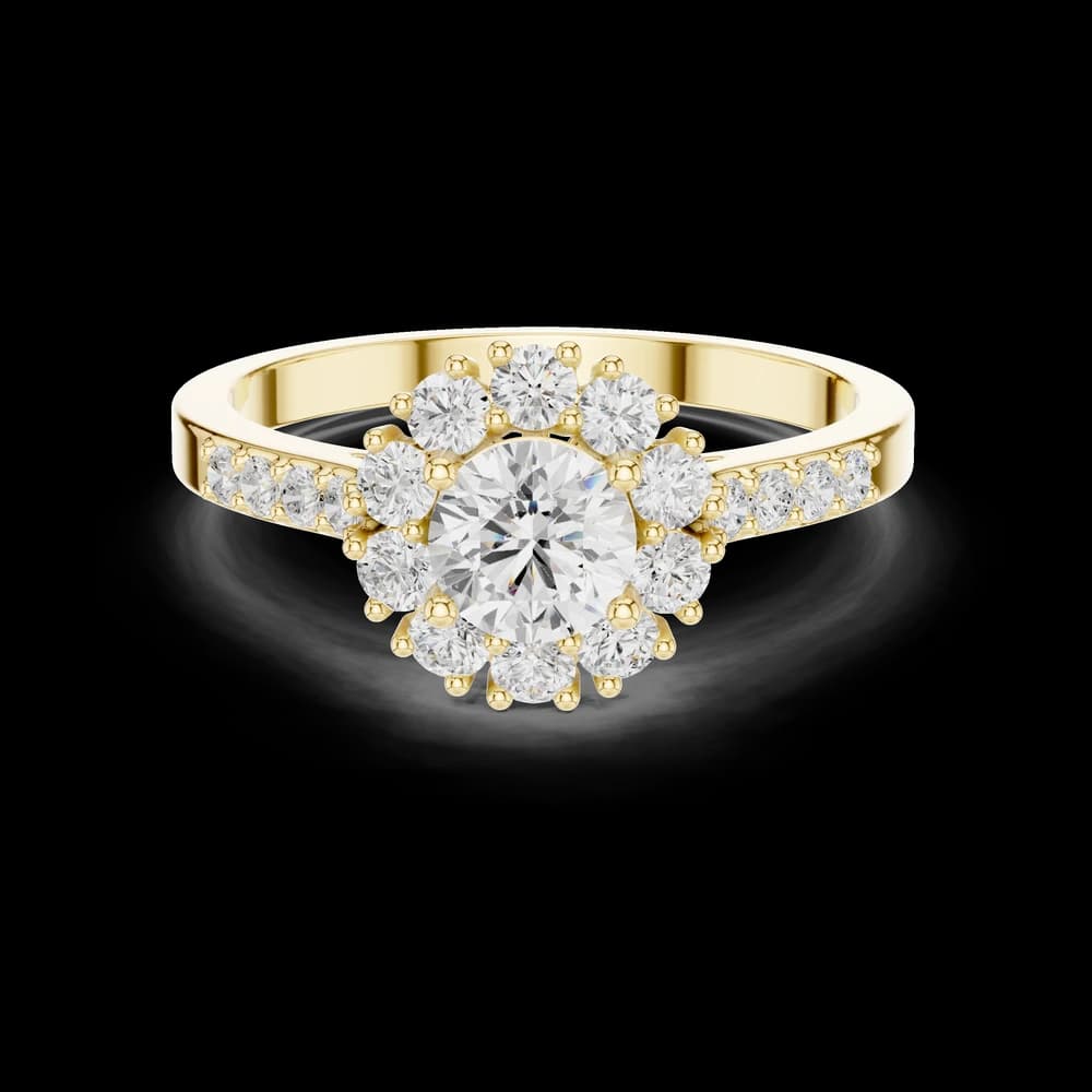 Floral Halo Pavé Lab Grown Diamond Ring - Image 3 Floral Halo Pavé Lab Grown Diamond Ring, view 3 of 6