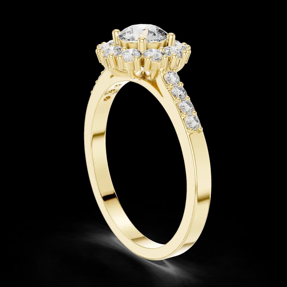 Floral Halo Pavé Lab Grown Diamond Ring - Image 4 Floral Halo Pavé Lab Grown Diamond Ring, view 4 of 6