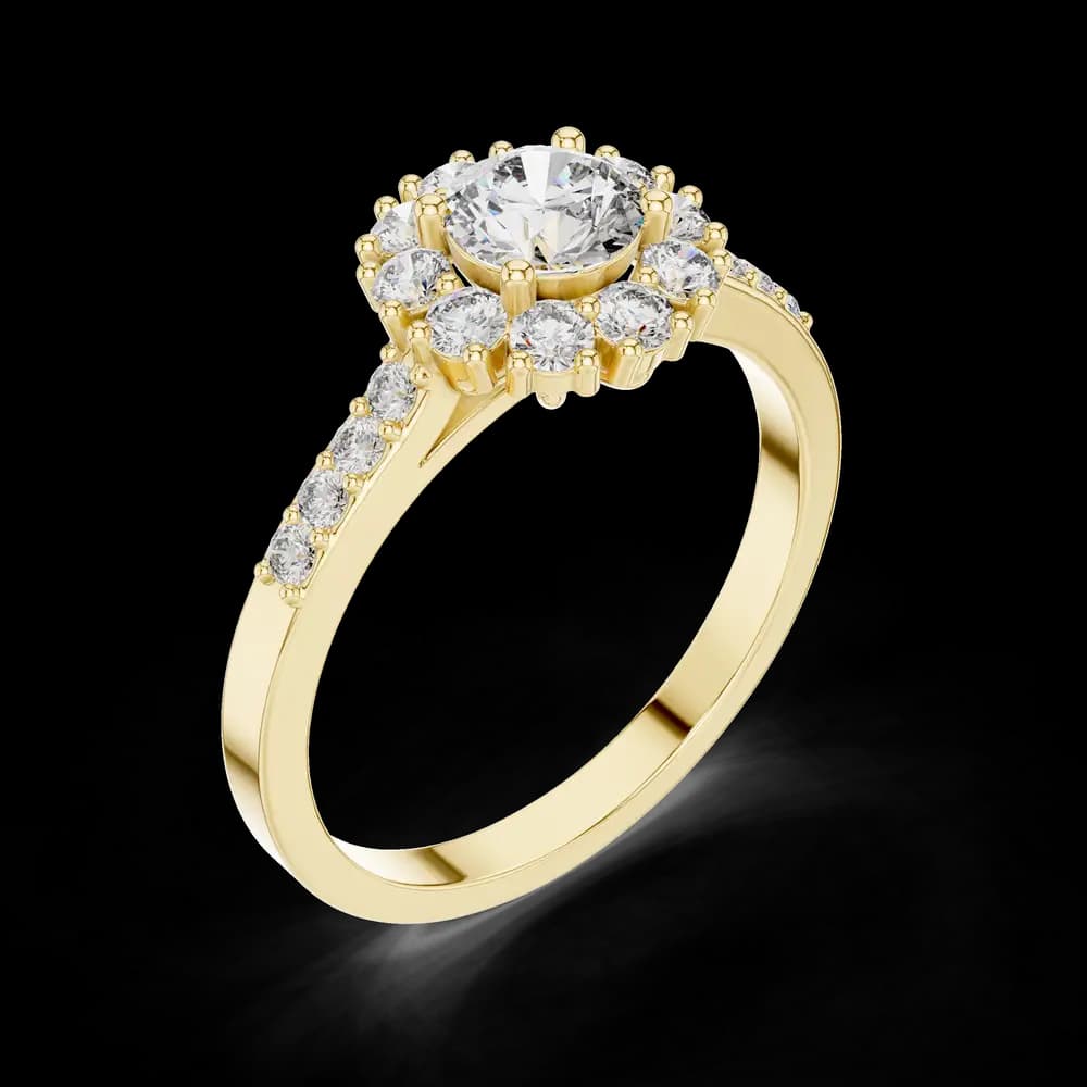 Floral Halo Pavé Lab Grown Diamond Ring - Image 5 Floral Halo Pavé Lab Grown Diamond Ring, view 5 of 6