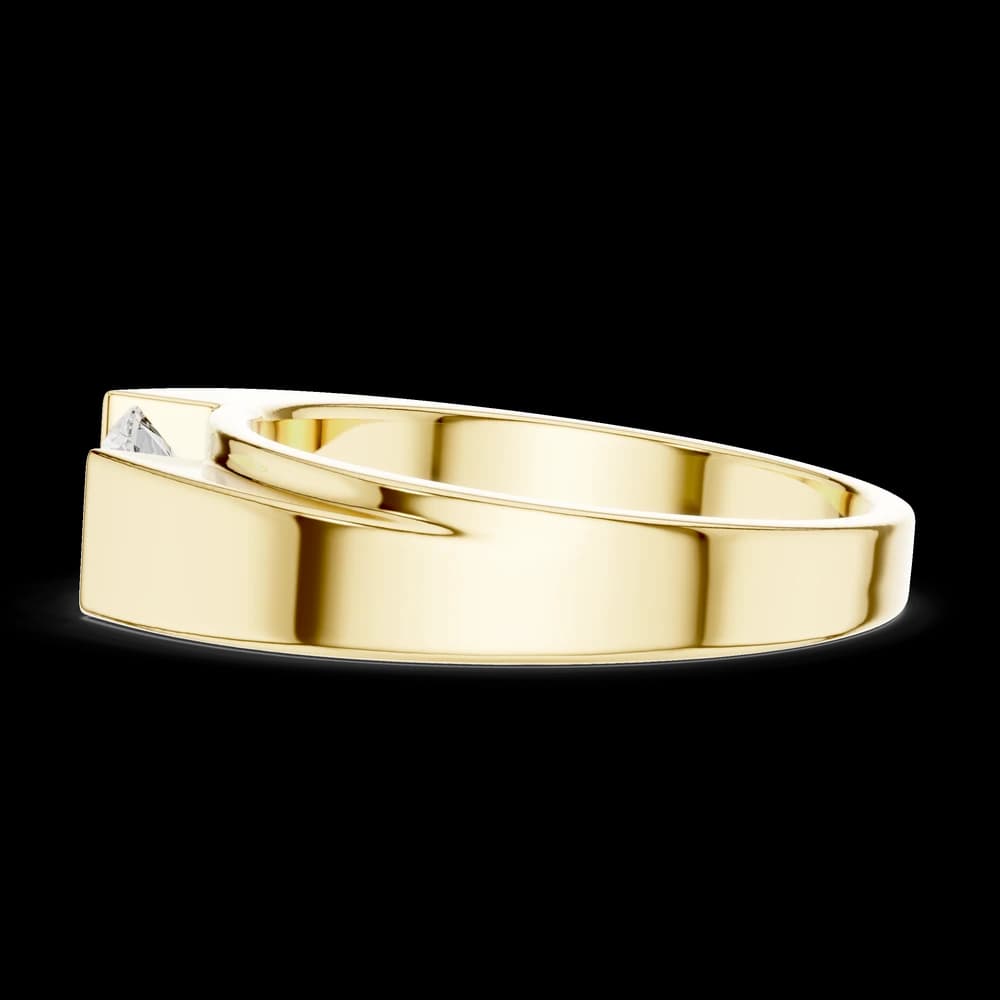 Men's Vertical Semi-Bezel Round Diamond Ring - Image 6 Men's Vertical Semi-Bezel Round Diamond Ring, view 6 of 6