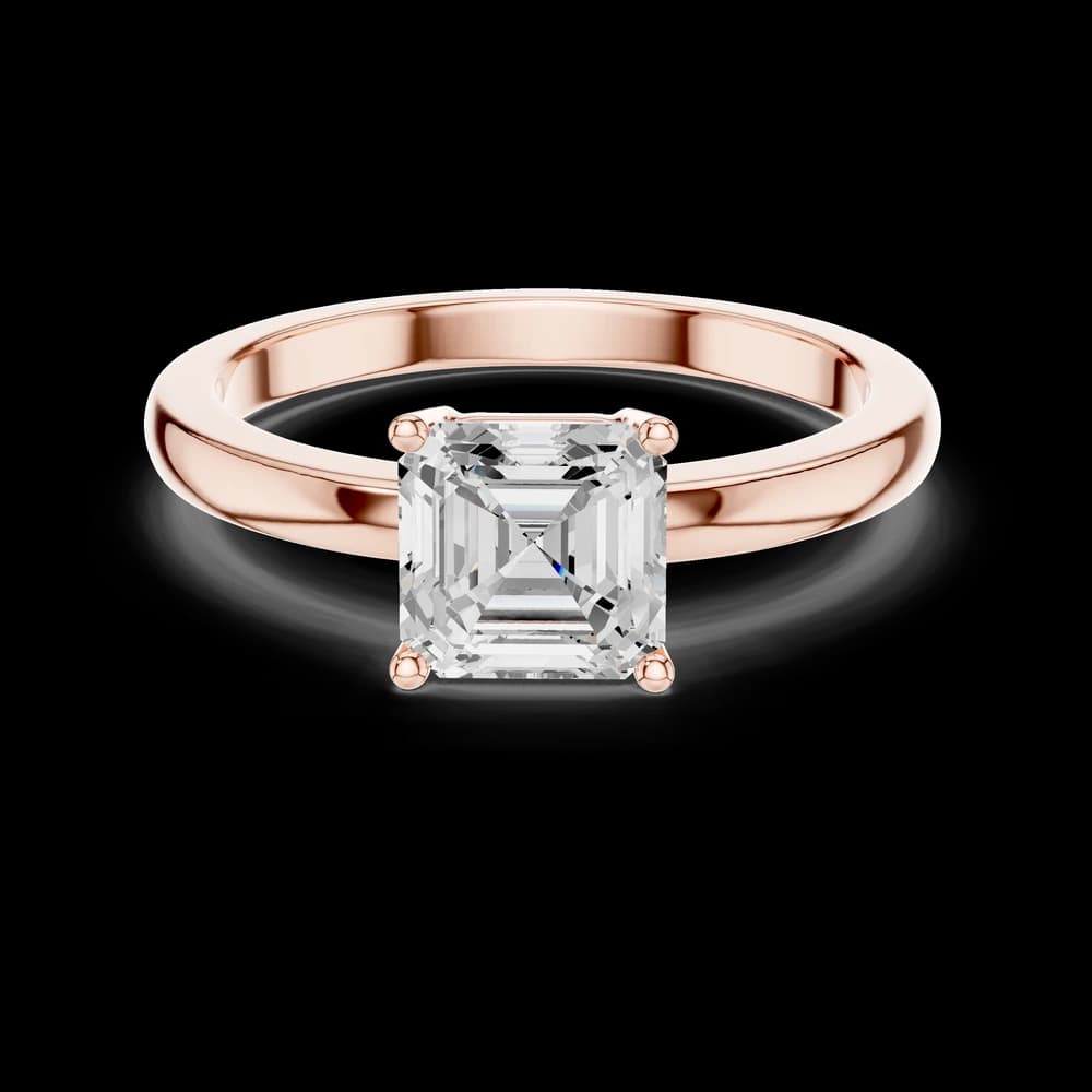 Minimalist Asscher Cut Lab Grown Ring - Image 1 Minimalist Asscher Cut Lab Grown Ring, view 1 of 4