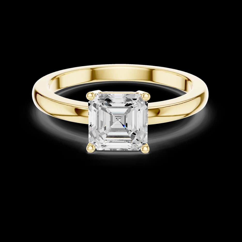 Minimalist Asscher Cut Lab Grown Ring - Image 2 Minimalist Asscher Cut Lab Grown Ring, view 2 of 4
