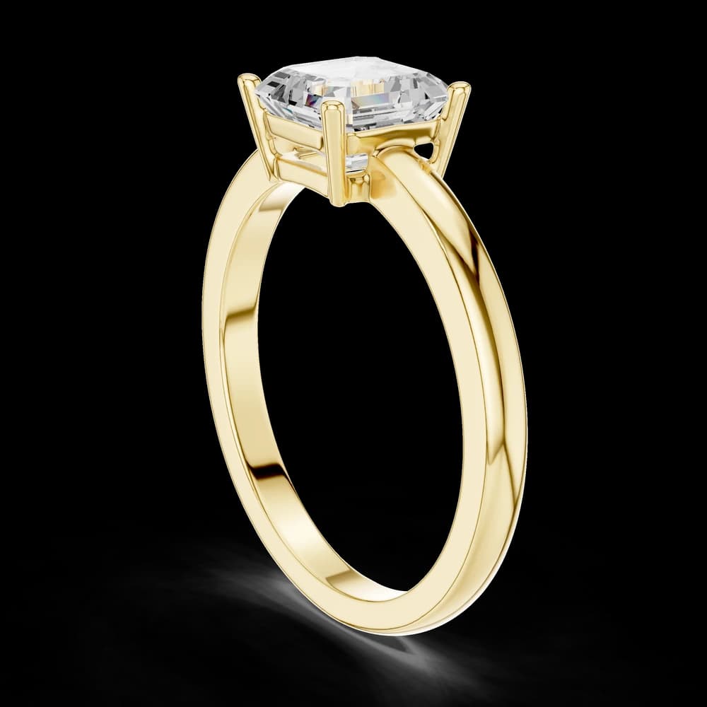 Minimalist Asscher Cut Lab Grown Ring - Image 3 Minimalist Asscher Cut Lab Grown Ring, view 3 of 4