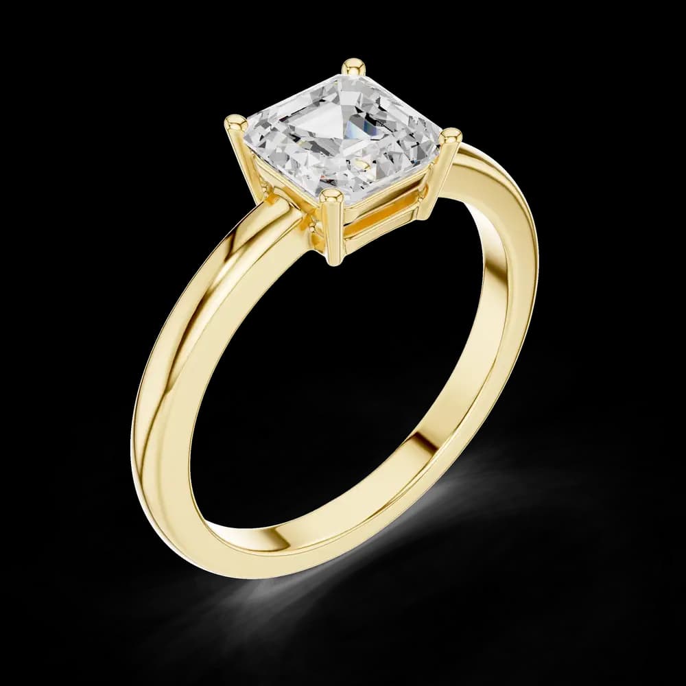 Minimalist Asscher Cut Lab Grown Ring - Image 4 Minimalist Asscher Cut Lab Grown Ring, view 4 of 4