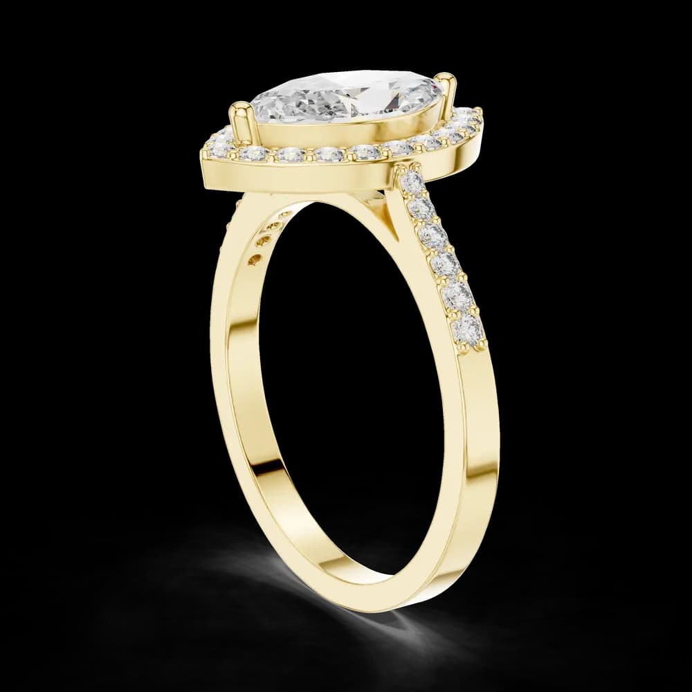 Marquise Halo Pavé Lab Grown Diamond Ring - Image 4 Marquise Halo Pavé Lab Grown Diamond Ring, view 4 of 6