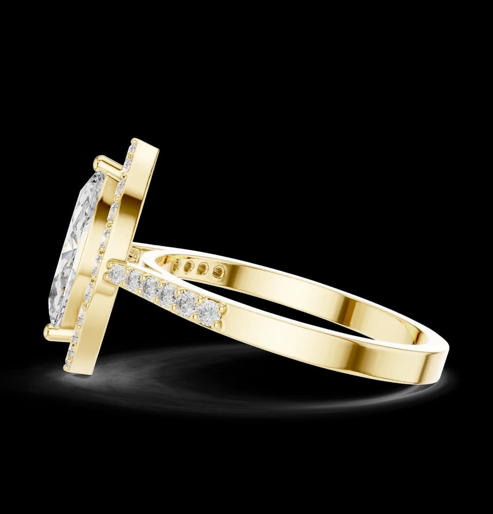 Marquise Halo Pavé Lab Grown Diamond Ring - Image 6 Marquise Halo Pavé Lab Grown Diamond Ring, view 6 of 6