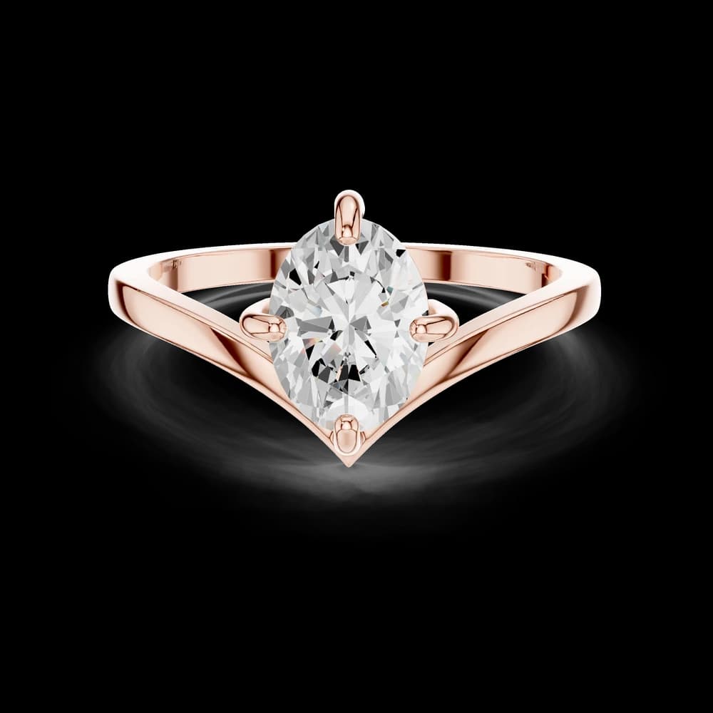 Marquise Cut V Band Lab Grown Ring - Image 1 Marquise Cut V Band Lab Grown Ring, view 1 of 6
