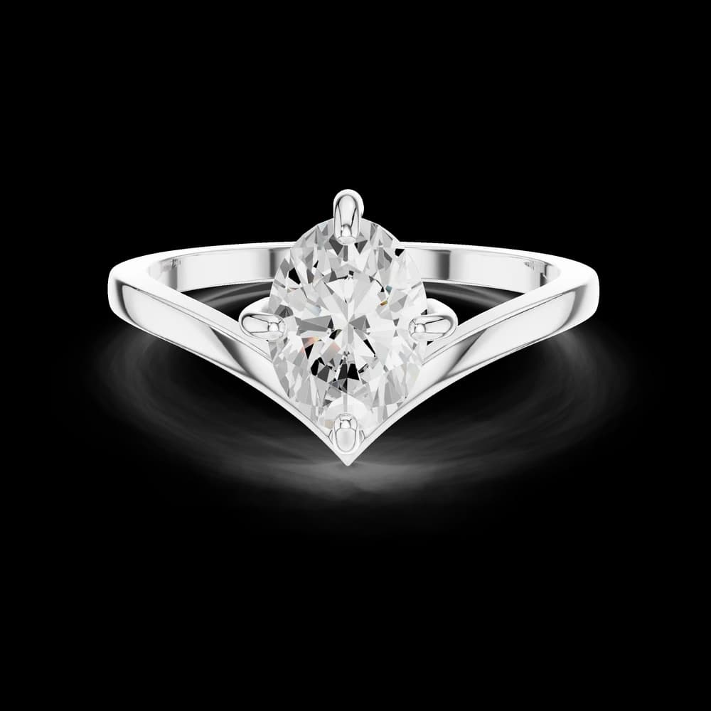 Marquise Cut V Band Lab Grown Ring - Image 2 Marquise Cut V Band Lab Grown Ring, view 2 of 6