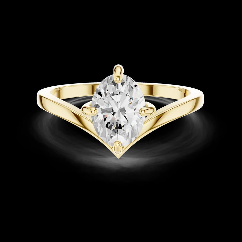 Marquise Cut V Band Lab Grown Ring - Image 3 Marquise Cut V Band Lab Grown Ring, view 3 of 6