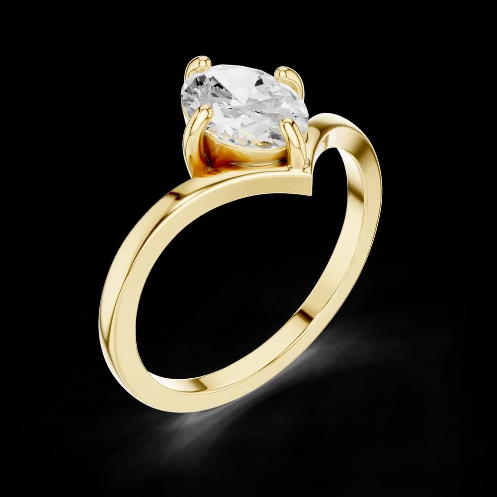 Marquise Cut V Band Lab Grown Ring - Image 5 Marquise Cut V Band Lab Grown Ring, view 5 of 6