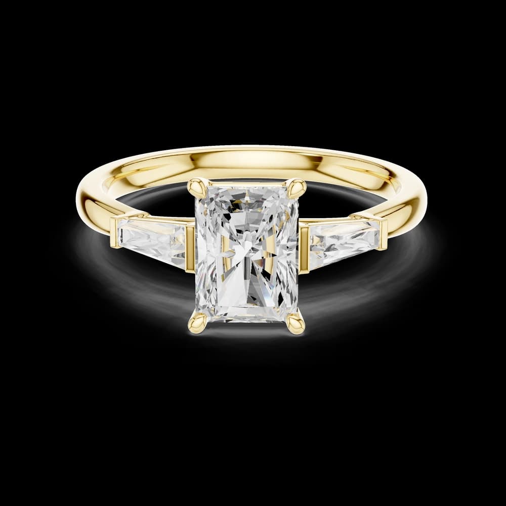 Radiant Cut With Tapered Baguette Lab Grown Diamond Ring - Image 3 Radiant Cut With Tapered Baguette Lab Grown Diamond Ring, view 3 of 6