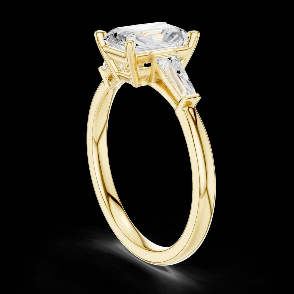 Radiant Cut With Tapered Baguette Lab Grown Diamond Ring - Image 4 Radiant Cut With Tapered Baguette Lab Grown Diamond Ring, view 4 of 6