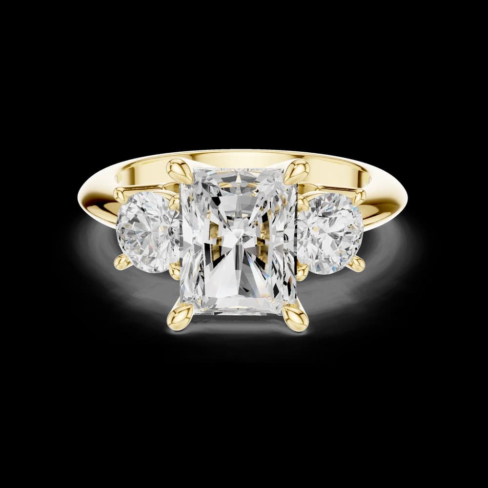Classic Radiant Trio Lab Grown Diamond Ring - Image 3 Classic Radiant Trio Lab Grown Diamond Ring, view 3 of 6