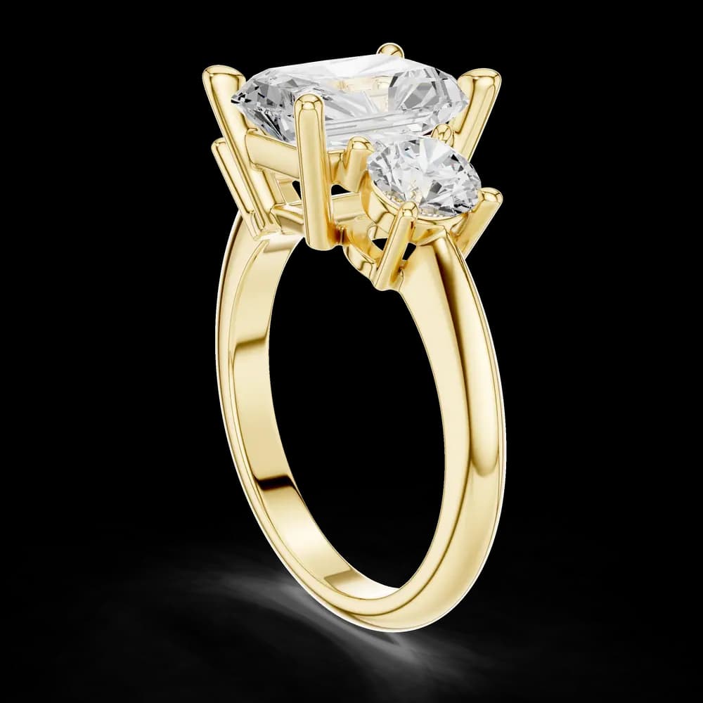 Classic Radiant Trio Lab Grown Diamond Ring - Image 4 Classic Radiant Trio Lab Grown Diamond Ring, view 4 of 6