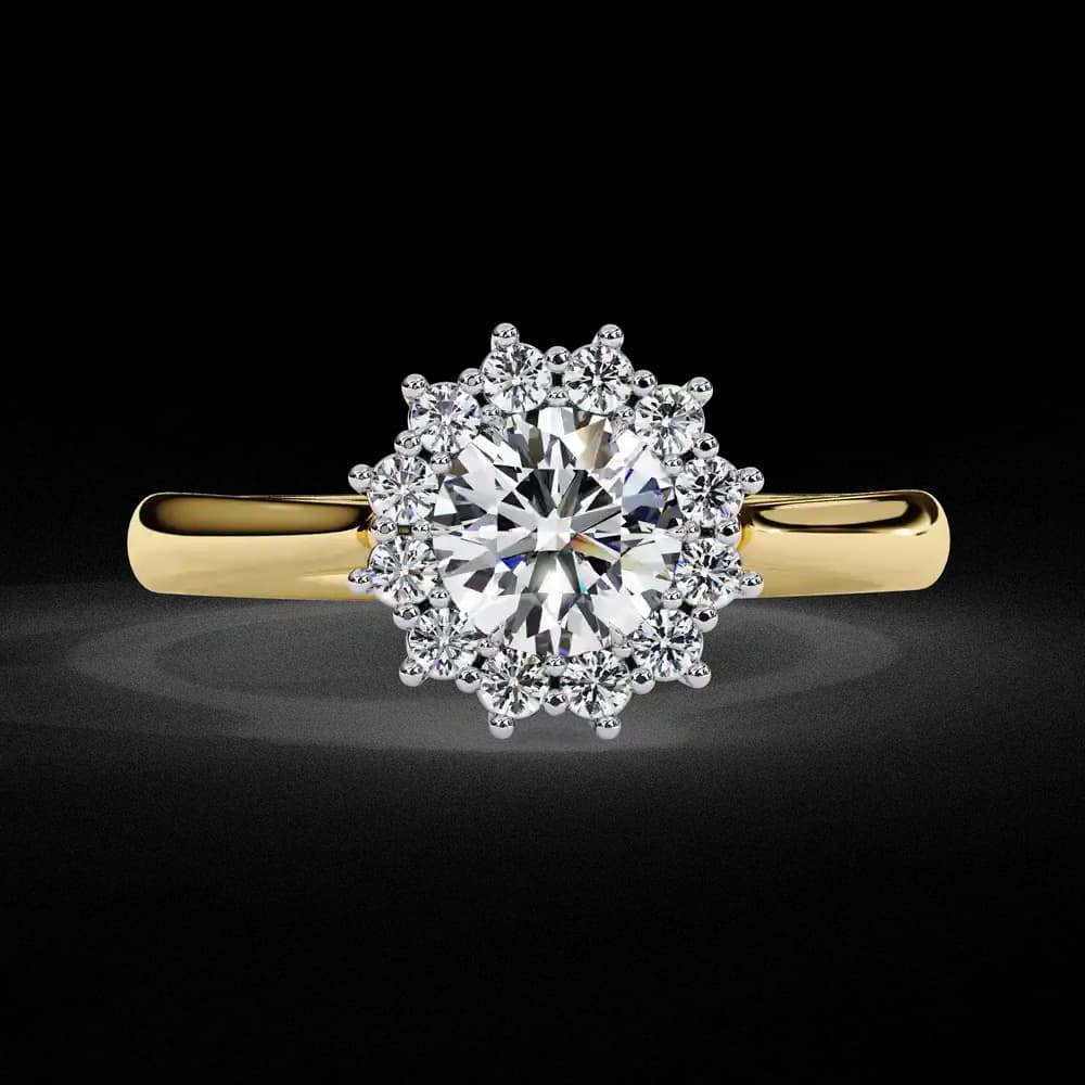 Round Cut Halo Lab Grown Diamond Halo Ring - Image 1 Round Cut Halo Lab Grown Diamond Halo Ring, view 1 of 4