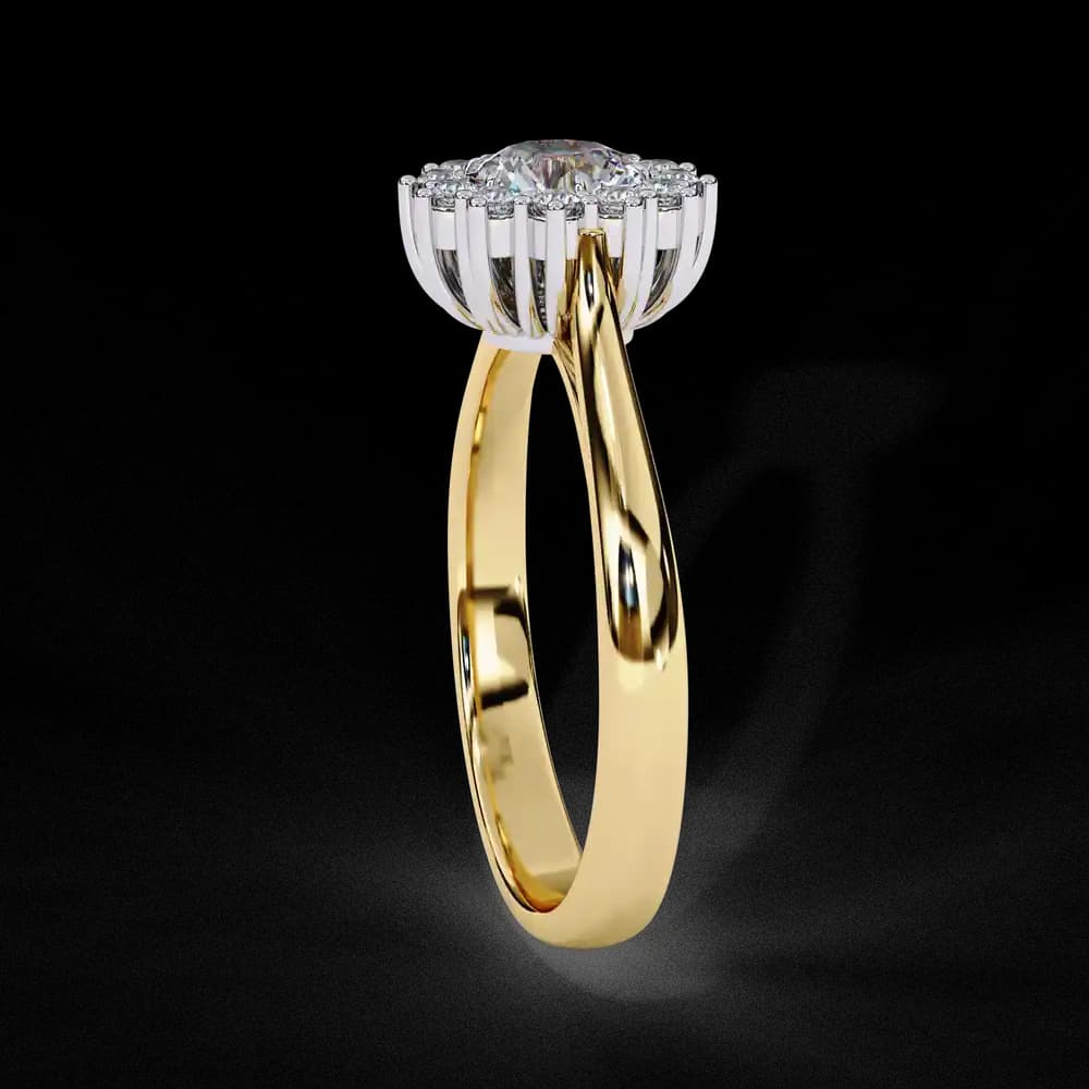 Round Cut Halo Lab Grown Diamond Halo Ring - Image 2 Round Cut Halo Lab Grown Diamond Halo Ring, view 2 of 4