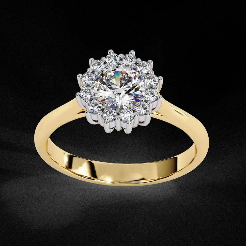 Round Cut Halo Lab Grown Diamond Halo Ring - Image 3 Round Cut Halo Lab Grown Diamond Halo Ring, view 3 of 4