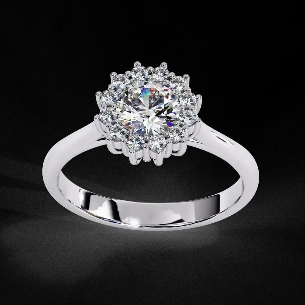 Round Cut Halo Lab Grown Diamond Halo Ring - Image 4 Round Cut Halo Lab Grown Diamond Halo Ring, view 4 of 4