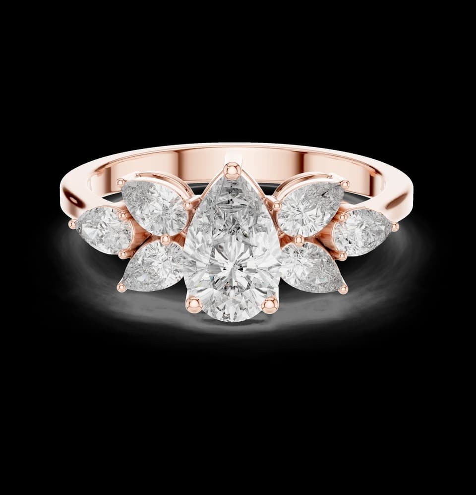 Petal Pear Cut Lab Grown Diamond Ring - Image 1 Petal Pear Cut Lab Grown Diamond Ring, view 1 of 6