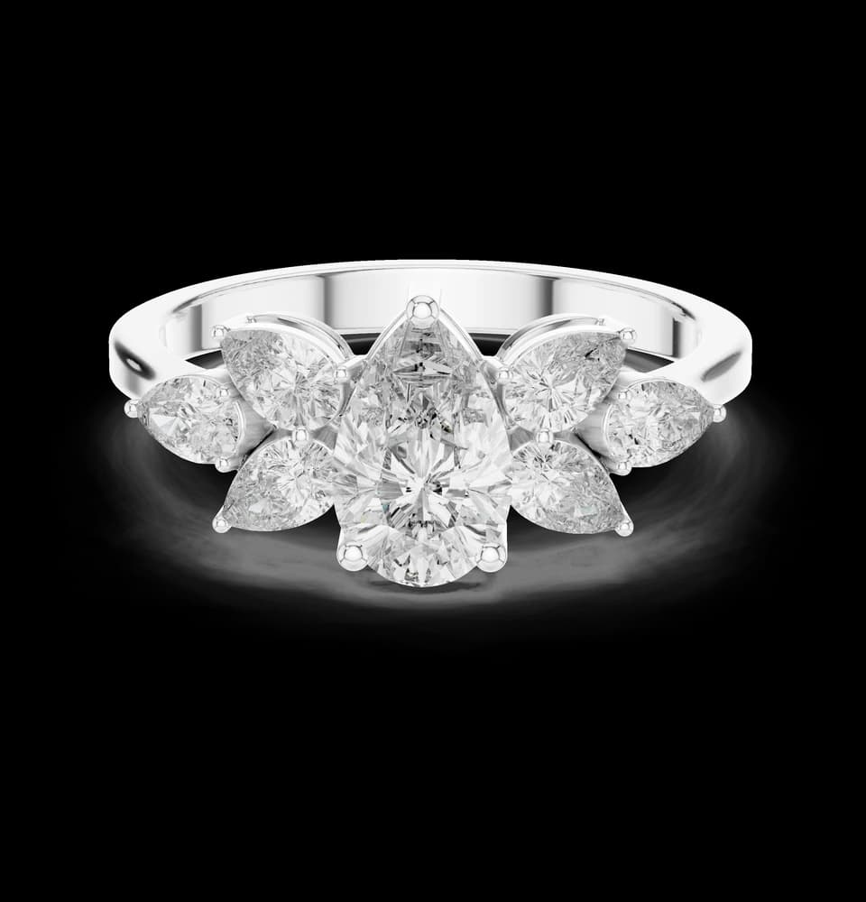 Petal Pear Cut Lab Grown Diamond Ring - Image 2 Petal Pear Cut Lab Grown Diamond Ring, view 2 of 6