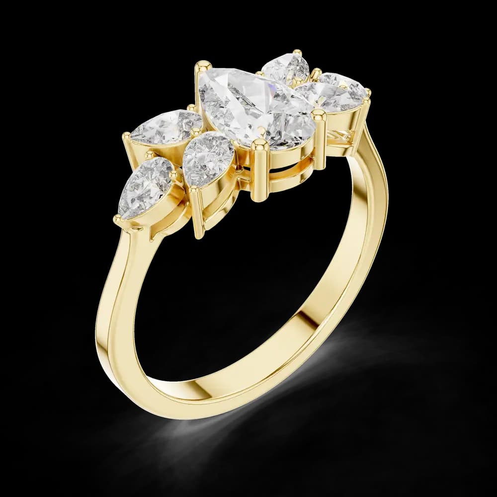 Petal Pear Cut Lab Grown Diamond Ring - Image 5 Petal Pear Cut Lab Grown Diamond Ring, view 5 of 6