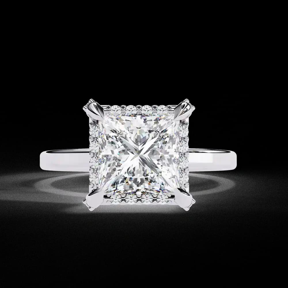 Timeless Princess Cut Halo & Hidden Halo Lab Grown Diamond Ring - Image 10 Timeless Princess Cut Halo & Hidden Halo Lab Grown Diamond Ring, view 10 of 12