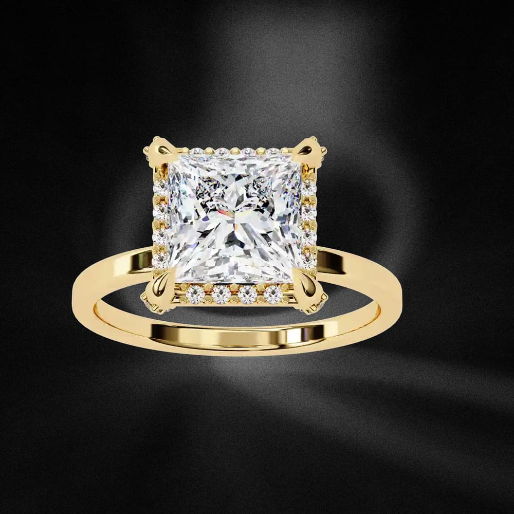 Timeless Princess Cut Halo & Hidden Halo Lab Grown Diamond Ring - Image 7 Timeless Princess Cut Halo & Hidden Halo Lab Grown Diamond Ring, view 7 of 12