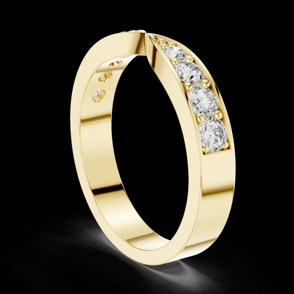 Contoured Pave Lab Grown Diamond Ring - Image 4 Contoured Pave Lab Grown Diamond Ring, view 4 of 5