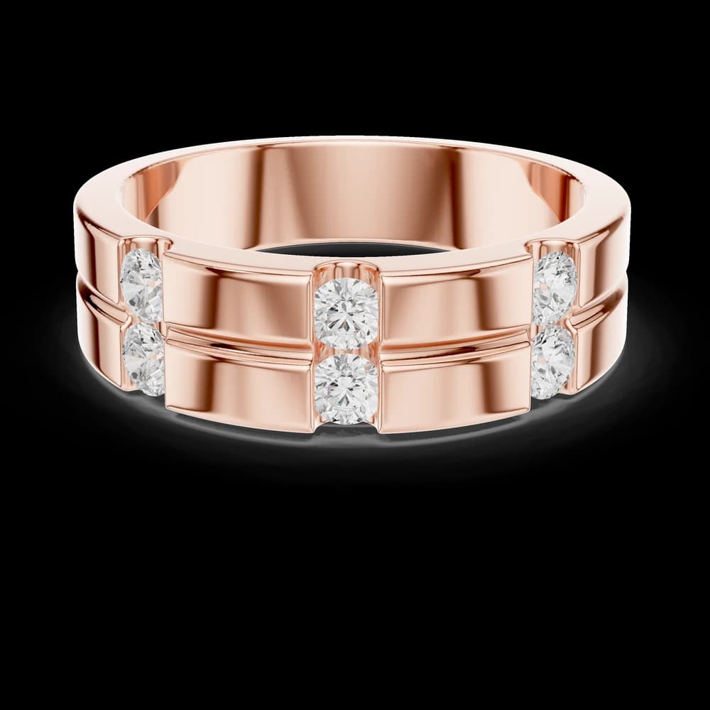 Two-Row Channel Set Diamond Men's Band - Image 1 Two-Row Channel Set Diamond Men's Band, view 1 of 6
