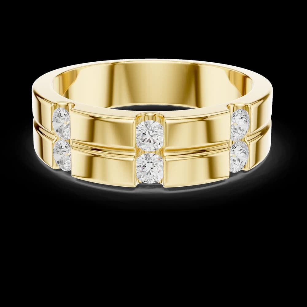 Two-Row Channel Set Diamond Men's Band - Image 3 Two-Row Channel Set Diamond Men's Band, view 3 of 6