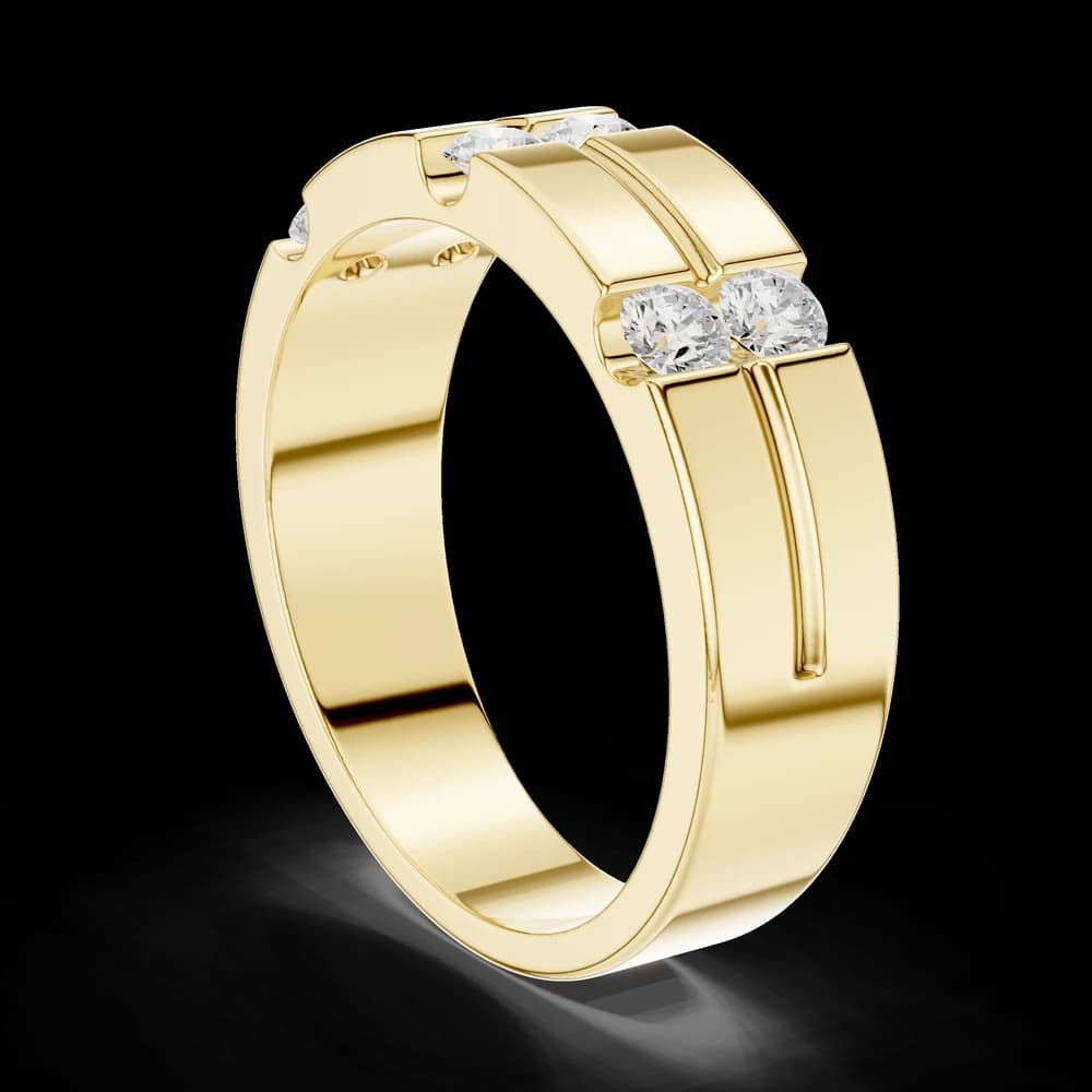 Two-Row Channel Set Diamond Men's Band - Image 4 Two-Row Channel Set Diamond Men's Band, view 4 of 6