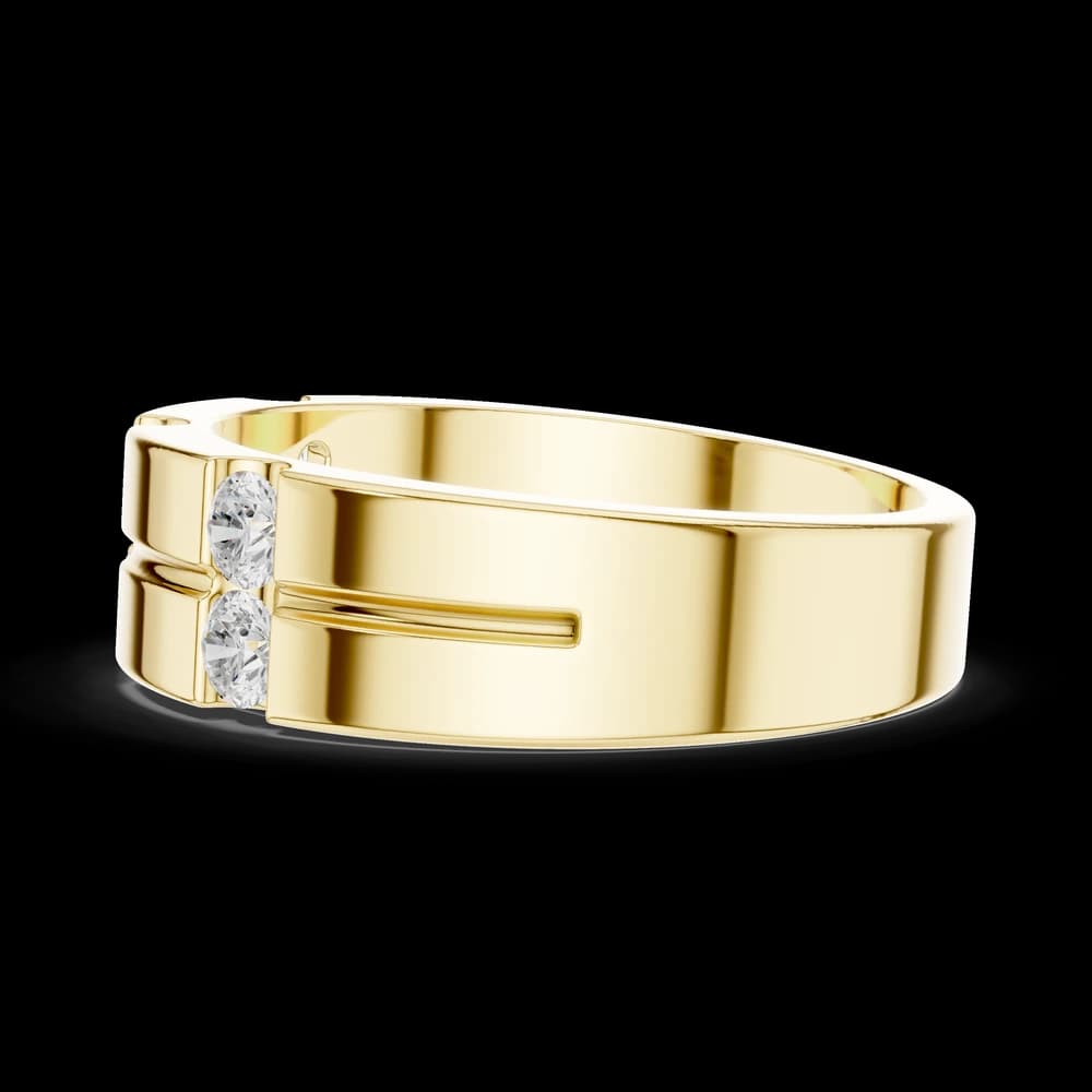 Two-Row Channel Set Diamond Men's Band - Image 6 Two-Row Channel Set Diamond Men's Band, view 6 of 6