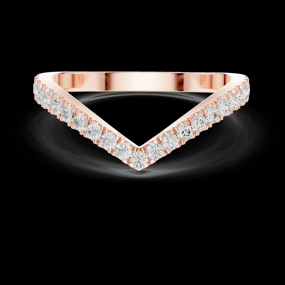 Classic Chevron Band Lab Grown Diamond Ring - Image 1 Classic Chevron Band Lab Grown Diamond Ring, view 1 of 6