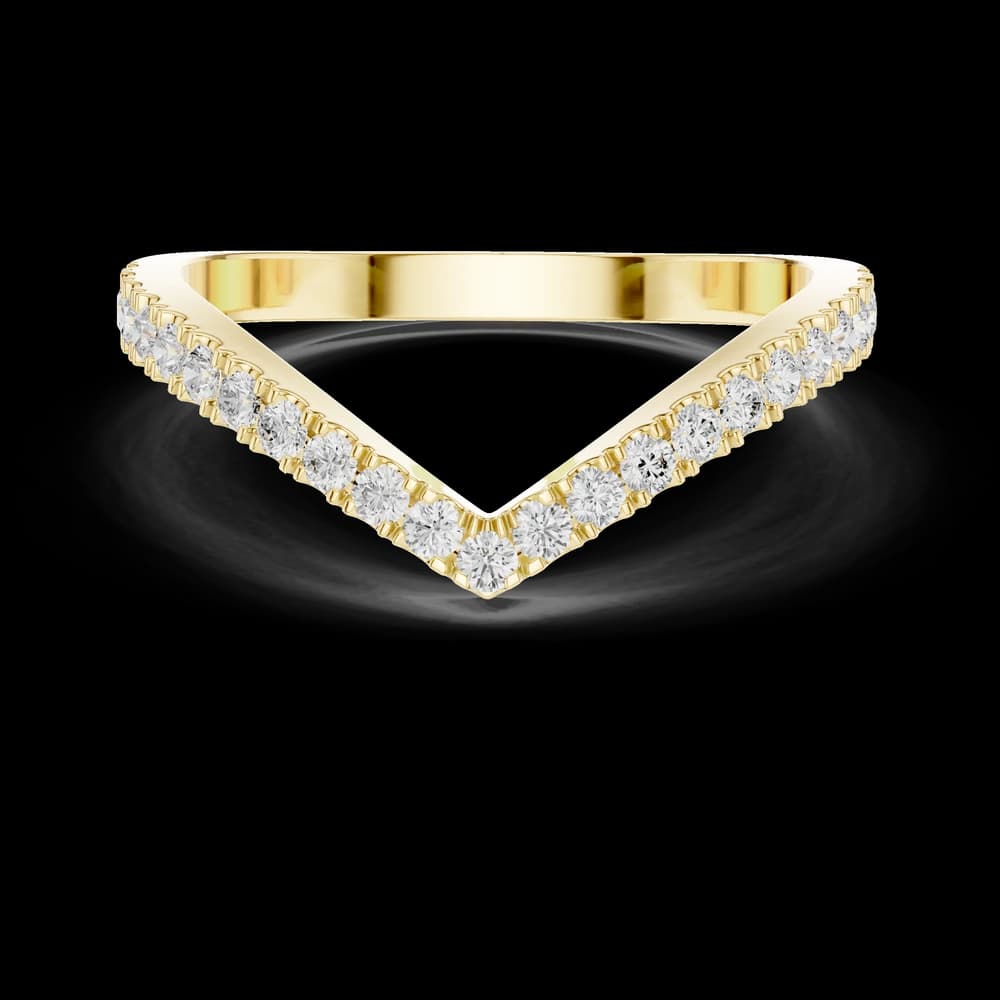 Classic Chevron Band Lab Grown Diamond Ring - Image 3 Classic Chevron Band Lab Grown Diamond Ring, view 3 of 6