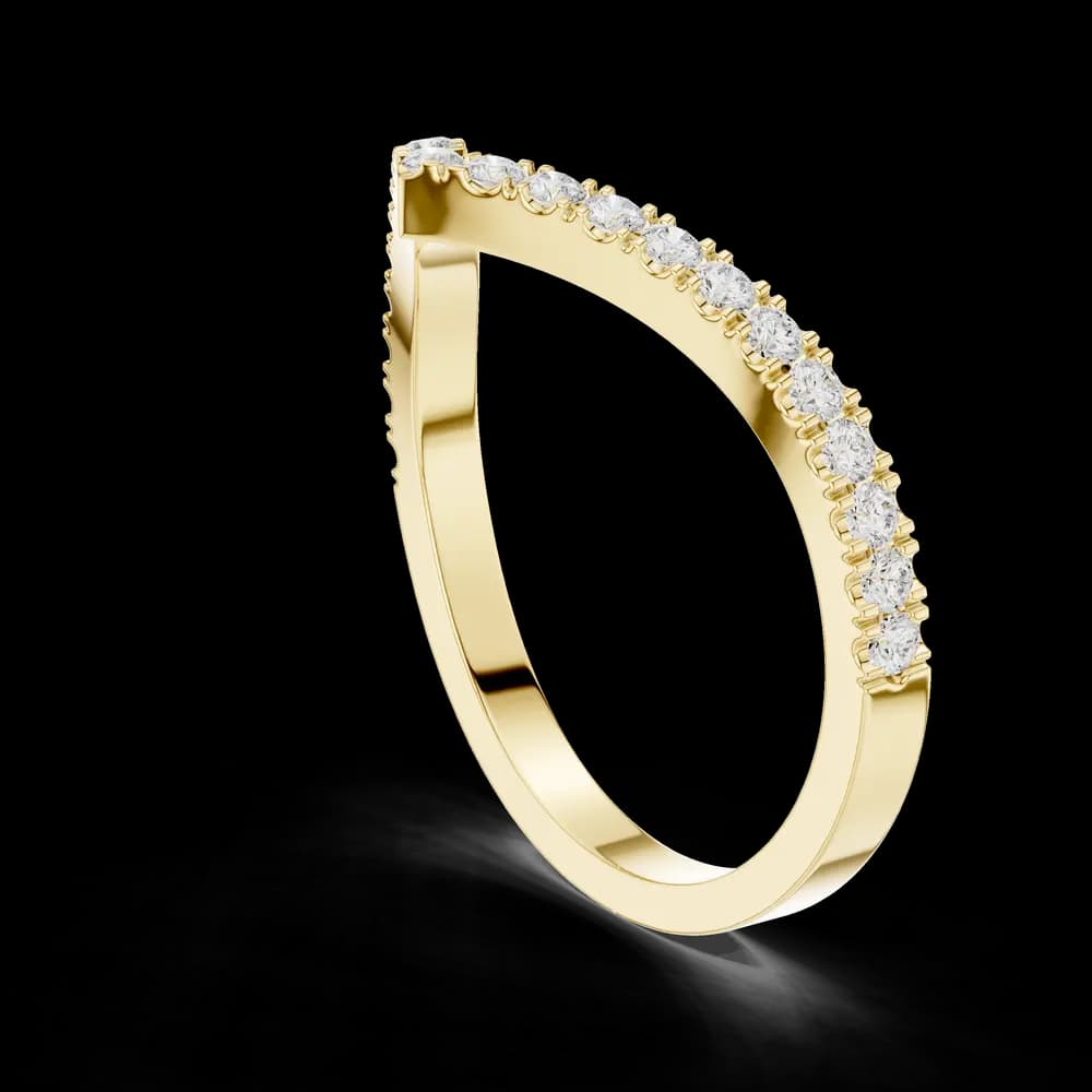 Classic Chevron Band Lab Grown Diamond Ring - Image 5 Classic Chevron Band Lab Grown Diamond Ring, view 5 of 6