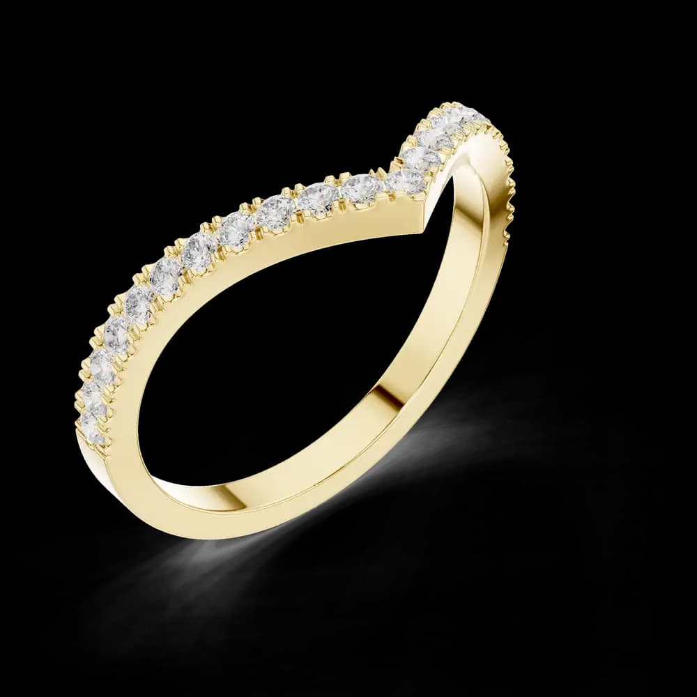 Classic Chevron Band Lab Grown Diamond Ring - Image 6 Classic Chevron Band Lab Grown Diamond Ring, view 6 of 6