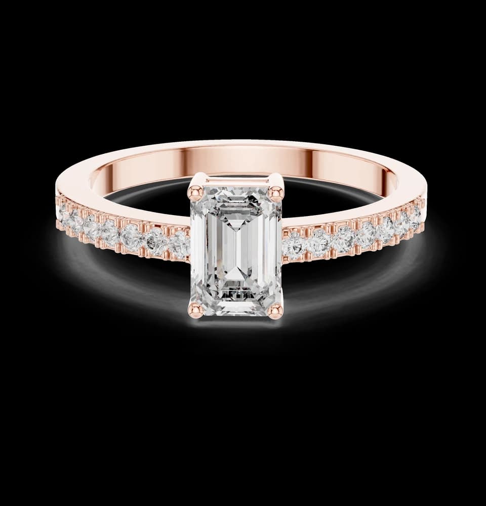 Emerald Pave Cluster Lab Grown Diamond Ring - Image 1 Emerald Pave Cluster Lab Grown Diamond Ring, view 1 of 6