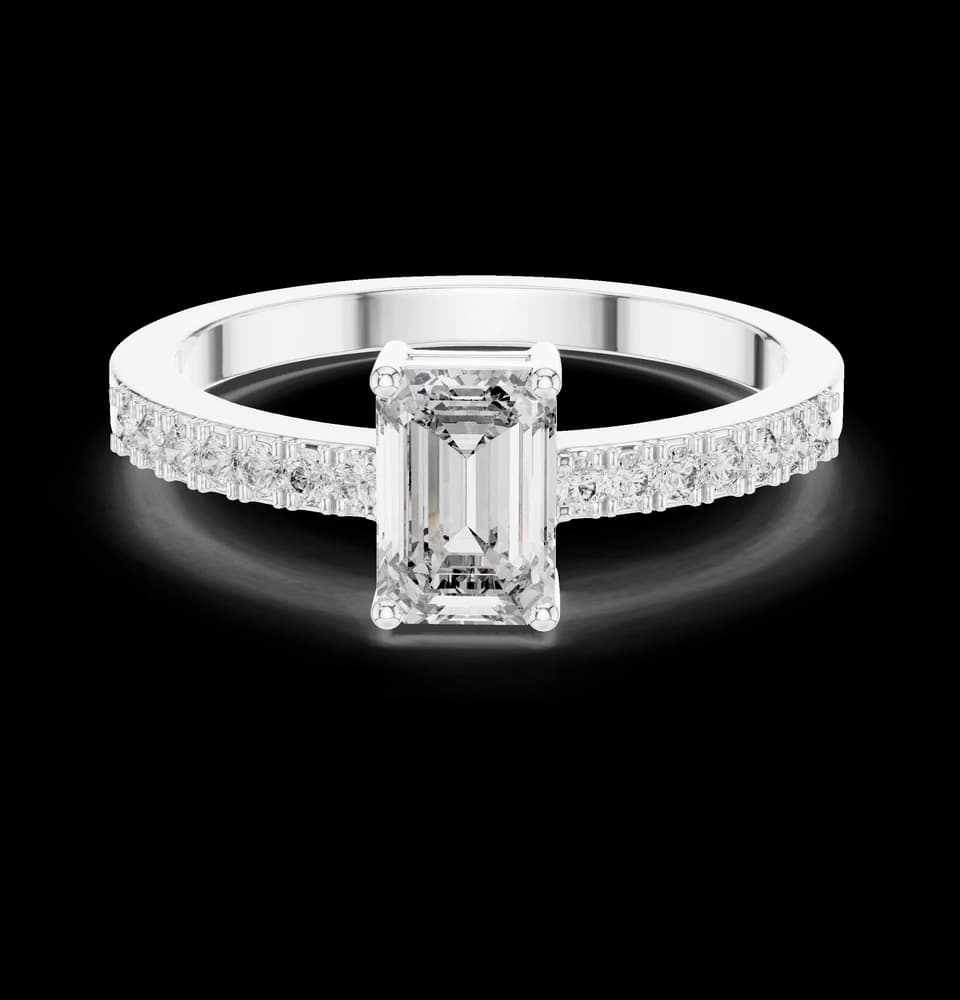 Emerald Pave Cluster Lab Grown Diamond Ring - Image 2 Emerald Pave Cluster Lab Grown Diamond Ring, view 2 of 6