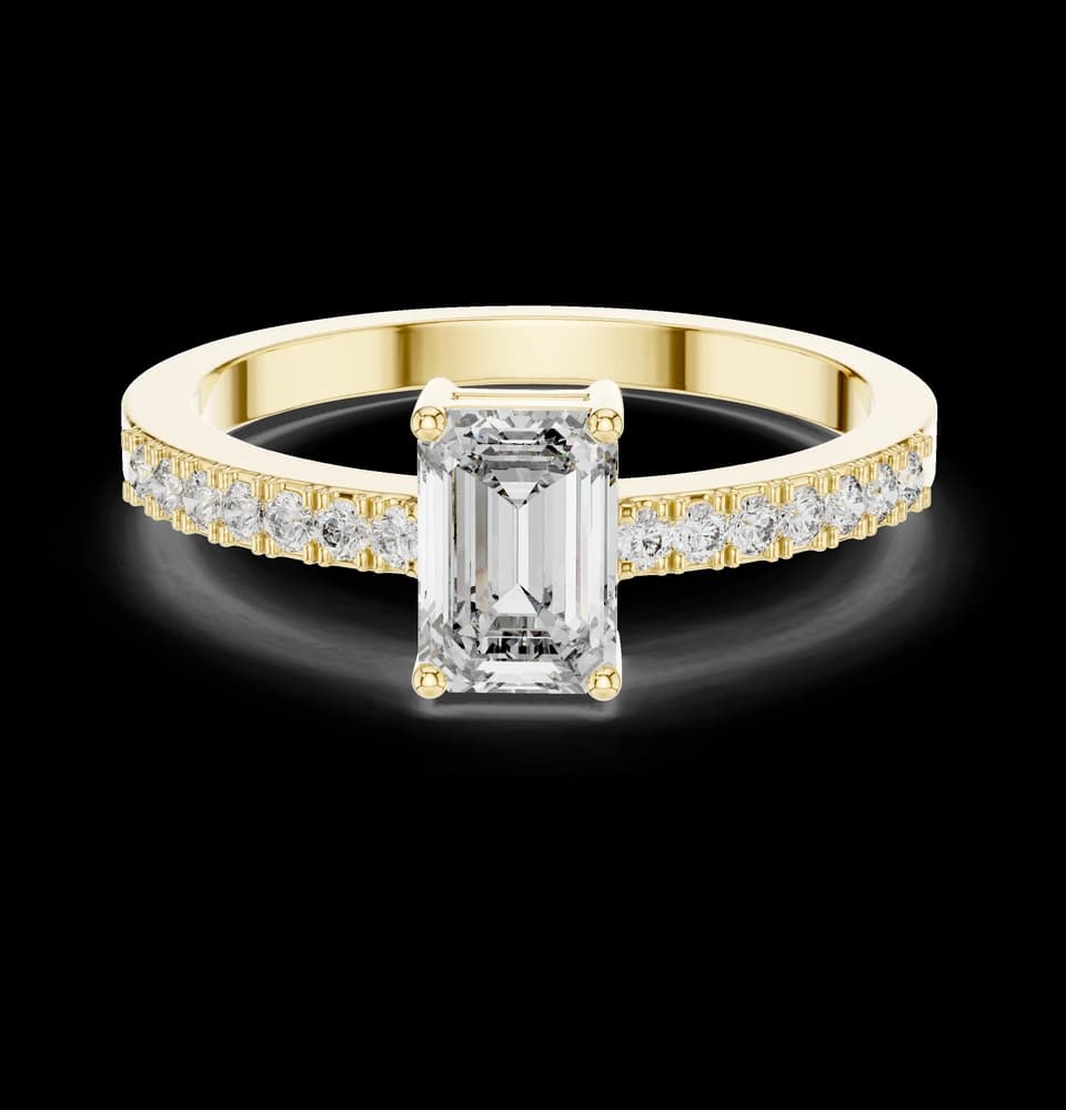Emerald Pave Cluster Lab Grown Diamond Ring - Image 3 Emerald Pave Cluster Lab Grown Diamond Ring, view 3 of 6