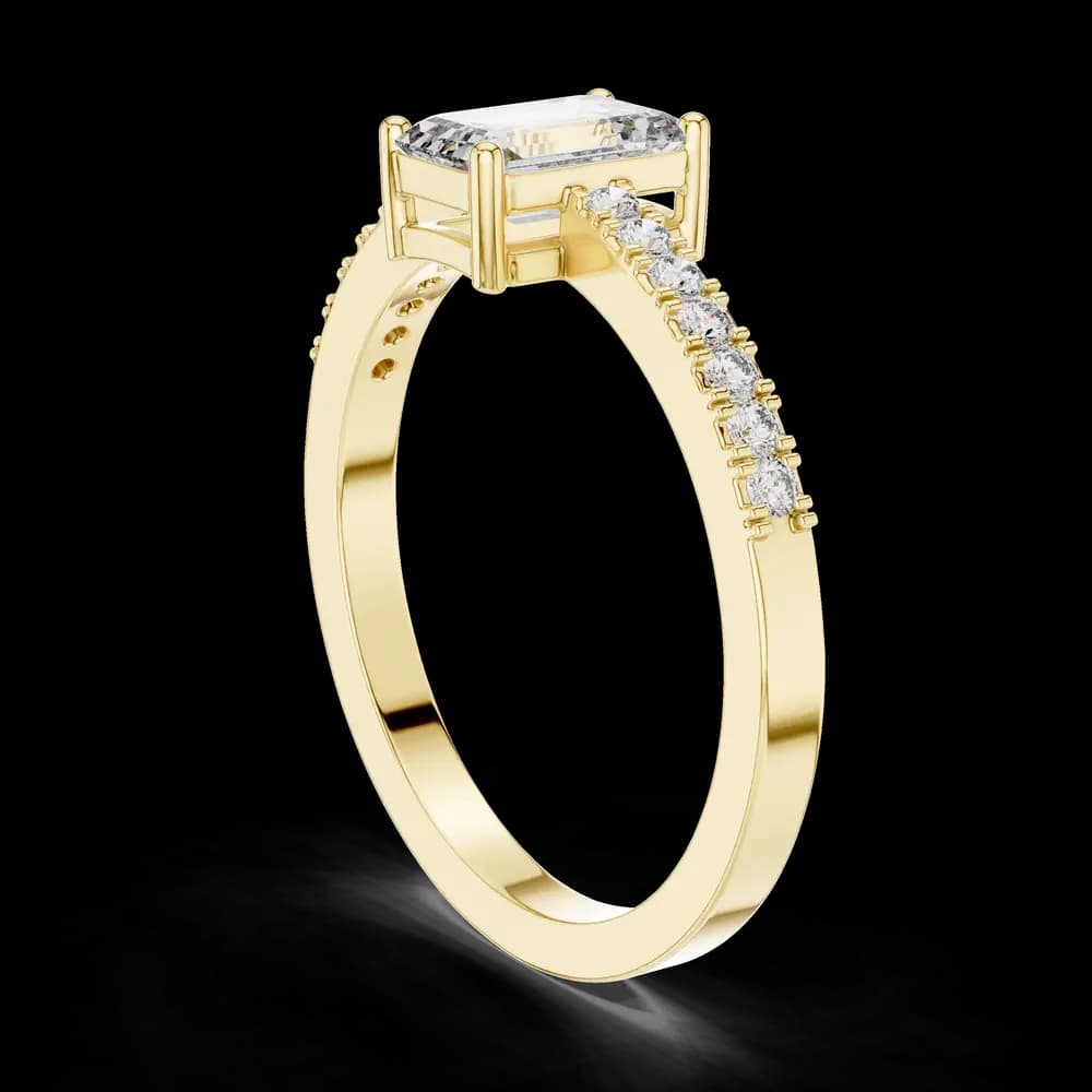 Emerald Pave Cluster Lab Grown Diamond Ring - Image 4 Emerald Pave Cluster Lab Grown Diamond Ring, view 4 of 6