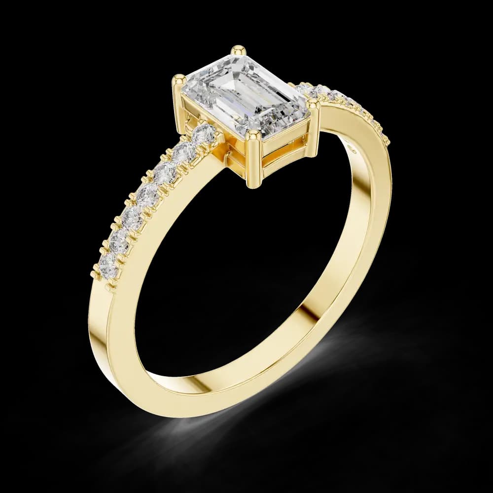 Emerald Pave Cluster Lab Grown Diamond Ring - Image 5 Emerald Pave Cluster Lab Grown Diamond Ring, view 5 of 6