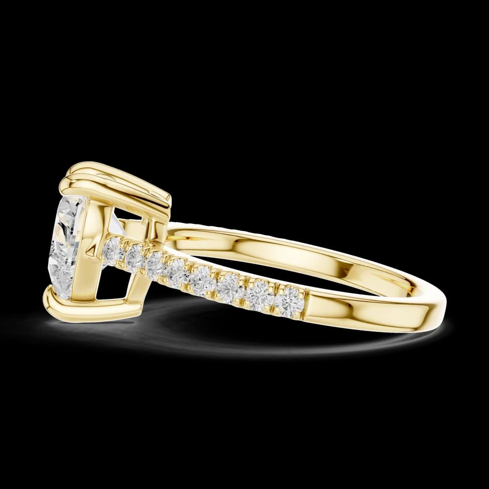 Heart Center Stone Classic Pave Lab Grown Diamond Ring - Image 6 Heart Center Stone Classic Pave Lab Grown Diamond Ring, view 6 of 6