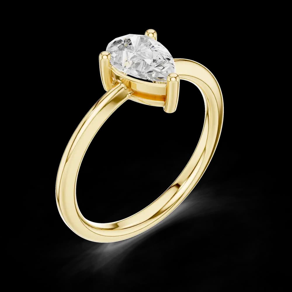 Pear Cut 3 Prong Solitaire Ring - Image 5 Pear Cut 3 Prong Solitaire Ring, view 5 of 6