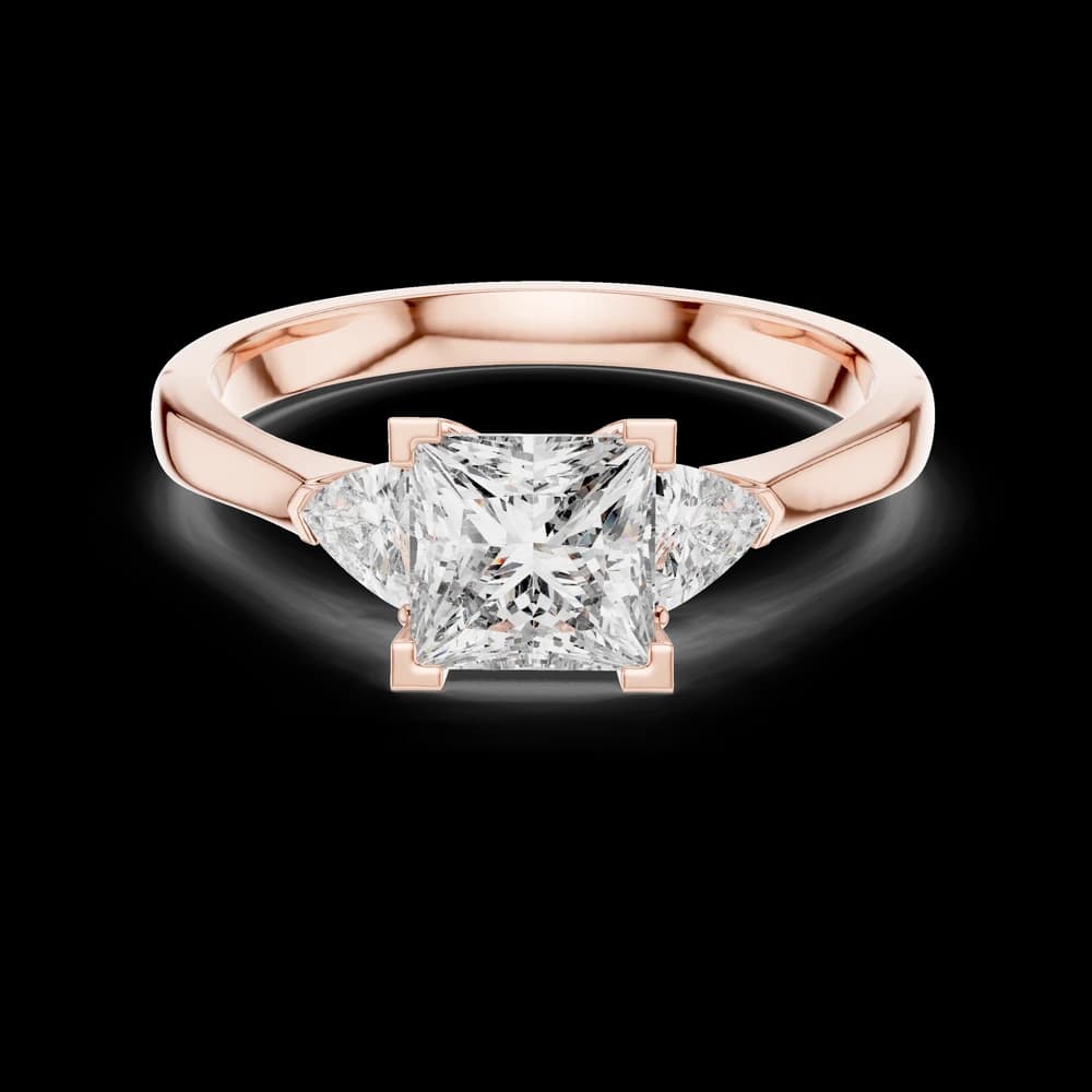 Princess Cut Trillion Lab Grown Diamond Ring - Image 3 Princess Cut Trillion Lab Grown Diamond Ring, view 3 of 8