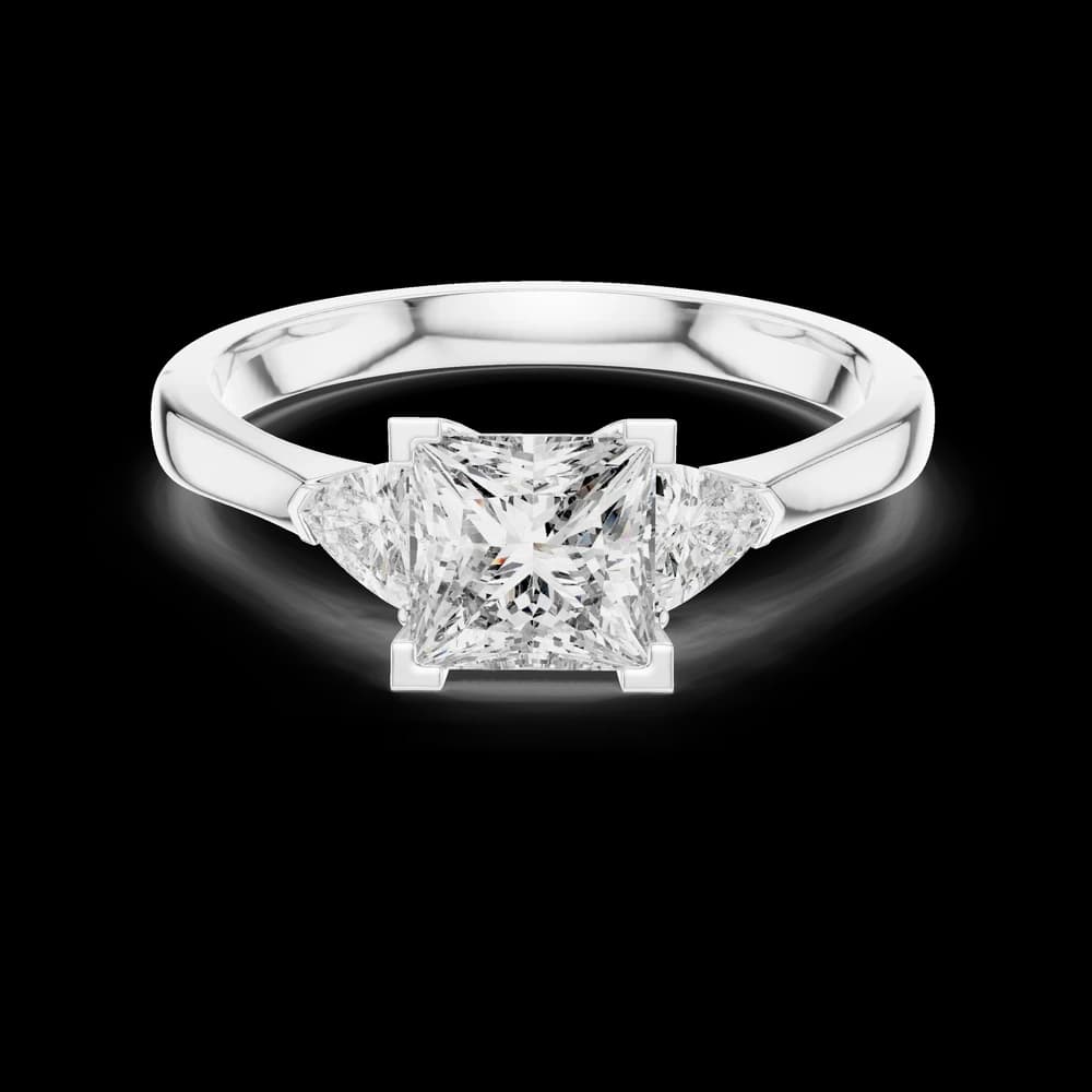 Princess Cut Trillion Lab Grown Diamond Ring - Image 4 Princess Cut Trillion Lab Grown Diamond Ring, view 4 of 8