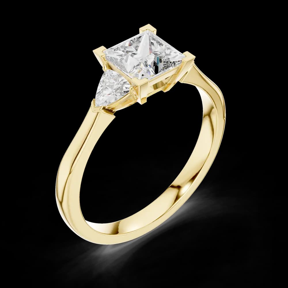 Princess Cut Trillion Lab Grown Diamond Ring - Image 7 Princess Cut Trillion Lab Grown Diamond Ring, view 7 of 8