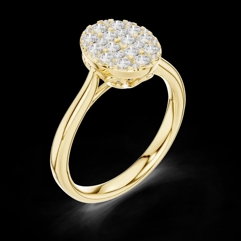 Classic Oval Cluster Ring - Image 5 Classic Oval Cluster Ring, view 5 of 6